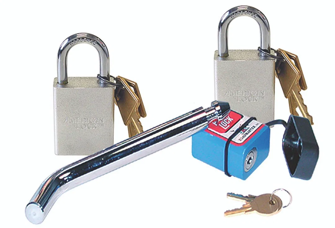 304 – ROADMASTER Trailer Hitch Pin, Bent Pin With Keyed Lock With Keyed Dust Cover 1 Receiver Hitch Lock And Pack Of ...